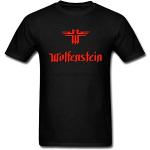 Wolfenstein Game Red Logo Black T Shirt for Men Fashion O-Neck Cotton Tops T Shirt Autumn Tops Tees_2008