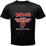 Wolfenstein Logo Famous Video Game Men's Black T-Shirt Black M