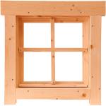 Braune Gartenhaus-Fenster aus Holz 