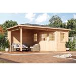 Wolff Finnhaus Gartenhäuser 40mm aus Holz mit Terrasse 