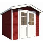 Rote Skandinavische Gartenhaus-Türen aus Massivholz 