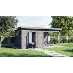Reduzierte Moderne Wolff Finnhaus Design Gartenhäuser 28mm aus Holz mit Pultdach 