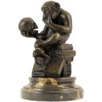 Wolfgang Hugo Rheinhold - Skulptur AFFE mit Schädel in Bronze - signiert Milo - Kunst Kaufen - Skulpturen Kaufen - Deutscher Bildhauer - Bronzefigur - Bronzeskulptur