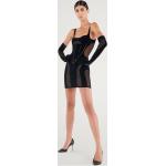 Schwarze Gesteppte Ärmellose Wolford Mini Minikleider & kurze Kleider durchsichtig aus Tüll für Damen Größe L 