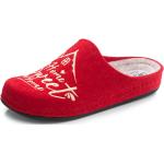 Rote bader Damenpantoffeln & Damenschlappen in Komfortweite aus Filz mit herausnehmbarem Fußbett Größe 37 