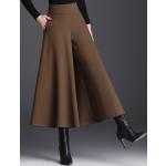 Khakifarbene Elegante Damenculottes & Damenhosenröcke aus Wolle für den für den Herbst 