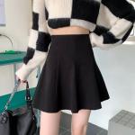 Schwarze Faltenröcke aus Wolle Handwäsche für Damen Größe XXL für den für den Herbst 