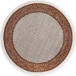 Beige Theko Runde Runde Teppiche 250 cm aus Textil 