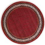 Rote Theko Runde Wollteppiche 100 cm aus Wolle 