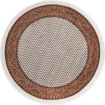 Braune Theko Runde Runde Teppiche 150 cm aus Textil 