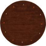 Braune Unifarbene Runde Runde Teppiche 150 cm aus Textil 