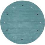 Türkise Unifarbene Runde Runde Teppiche 15 cm aus Textil 