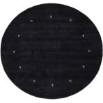 Schwarze Unifarbene Runde Runde Teppiche 15 cm aus Textil 