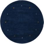 Blaue Unifarbene Runde Runde Teppiche 150 cm aus Textil 