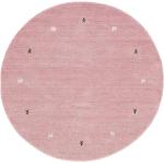Pinke Unifarbene Runde Runde Teppiche 150 cm aus Textil 