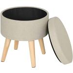 Reduzierte Cremefarbene Woltu Sitzhocker aus Massivholz mit Stauraum Breite 0-50cm, Höhe 0-50cm, Tiefe 0-50cm 