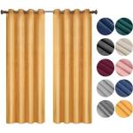 Senfgelbe Unifarbene Woltu Gardinen-Sets matt aus Polyester blickdicht 2-teilig 