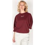 Bordeauxrote REELL T-Shirts aus Baumwolle für Damen Größe L 
