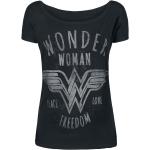 Schwarze Wonder Woman U-Boot-Ausschnitt T-Shirts für Damen Größe 4 XL 