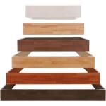 Hellbraune Moderne Hasena Wood-Line Bettgestelle & Bettrahmen lackiert aus Massivholz 140x220 