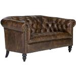 Braune Antike Chesterfield Sofas aus Leder Breite 150-200cm, Höhe 50-100cm, Tiefe 50-100cm 2 Personen 