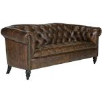 Braune Antike Chesterfield Sofas aus Leder Breite 150-200cm, Höhe 50-100cm, Tiefe 50-100cm 3 Personen 