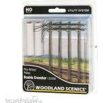 Woodland Scenics H0 (1:87) WUS2266 - H0 Wired Poles Double Crossbar