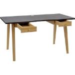 Woodman Schreibtisch Peer, im skandinavian Design, Tischbeine aus massiver Eiche grau Büromöbel Nachhaltige Möbel