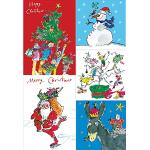Woodmansterne Artistic Charity Weihnachtskarten "Supporting Childline" – Quentin Blake festliche Szenen – umweltfreundlich und recycelbar – Box mit 20 Karten