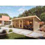 Reduzierte Moderne WoodTex Design-Gartenhäuser 28mm aus Holz mit Pultdach 