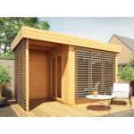 Reduzierte Moderne WoodTex Design-Gartenhäuser 28mm aus Holz mit Flachdach 