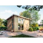 Reduzierte Moderne WoodTex Gartenbüros 28mm aus Holz mit Pultdach 