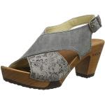 Anthrazitfarbene Woody Shoes Damenclogs & Damenpantoletten mit Schnalle aus Leder Größe 36 