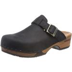 Schwarze Woody Shoes Manu Damenclogs & Damenpantoletten aus Leder Größe 39 