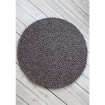 Braune Runde Filzkugelteppiche 120 cm aus Wolle 