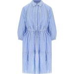 Reduzierte Hellblaue 3/4-ärmelige Woolrich Freizeitkleider aus Baumwolle für Damen Größe XS 