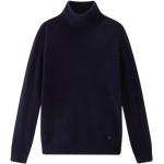 Reduzierte Blaue Woolrich Rollkragen Kaschmir-Pullover aus Wolle für Damen Größe L 