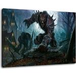 World of Warcraft XXL Leinwandbilder aus Holz 80x120 