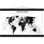 Schwarze Rustikale Runde Weltkarte Poster 