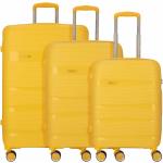 Reduzierte Gelbe Kunststoffkoffersets für Herren 3-teilig 
