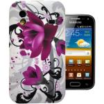 Weiße Blumenmuster Samsung Galaxy Ace Cases mit Bildern aus Silikon 