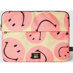 Pinke Wouf Emoji Damenlaptoptaschen & Damennotebooktaschen mit Reißverschluss aus Leder 