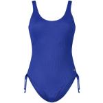 Blaue Wow Badeanzüge mit hohem Beinausschnitt für Damen Übergrößen 