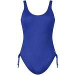 Blaue Badeanzüge mit hohem Beinausschnitt für Damen Größe L 