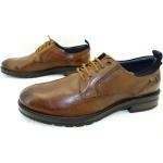 Reduzierte Braune Business WRANGLER Derby Schuhe mit Schnürsenkel aus Leder für Herren Größe 42 