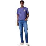 Blaue WRANGLER Greensboro Bio Straight Leg Jeans aus Denim für Herren Größe XXL Weite 33 