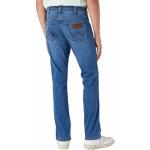 Blaue WRANGLER Greensboro Straight Leg Jeans mit Reißverschluss aus Denim für Herren Weite 33 