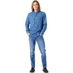 Blaue Wasserdichte WRANGLER Greensboro Straight Leg Jeans aus Denim für Herren Weite 33 
