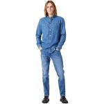Blaue Wasserdichte WRANGLER Greensboro Straight Leg Jeans aus Denim für Herren Weite 40 