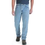 Reduzierte Indigofarbene Bestickte Vintage WRANGLER Jeans mit Stickerei mit Reißverschluss aus Denim für Herren Weite 42 